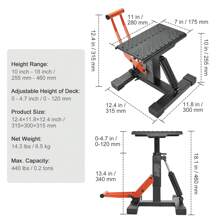 Dirt Bike Lift Stand, Motorcycle Jack Lift Stand Hydraulic Lift Operation, Adjustable Height Hoist Table, Motorcycle Rear Wheel Stand, With U + L Fork Swingarm Spool, Heavy Duty Rear Wheel Stand, For Suzuki Kawasaki, Dirt Pit Bike Repair, Maintenance, Dirt Bike Accessories - 440 Lbs Dirt Bike Lift Stand - View 7
