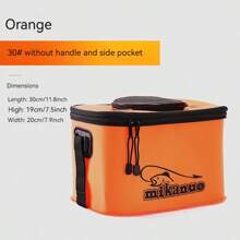 1个便携式可折叠EVA钓鱼桶，活鱼盒，露营水容器，钓具收纳袋，多功能可折叠钓鱼桶（不含气泵） - 橘色 - 查看 10