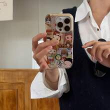 复古小众时钟与肖像插画手机壳，适用于 Apple 17 Pro Max/17 Air/ 16 Pro Max/15 Pro Max/14 Pro/13 Pro/13/12 Pro Max/12 - 棕色 - 查看 3