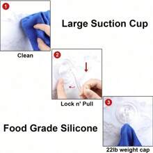 5pcs/1pc Heavy Duty Suction Cup Removable & Sturdy Hooks For Bathroom, Shower And Kitchen, Hanger For Towels On Glass Window & Door, Bathroom Accessories