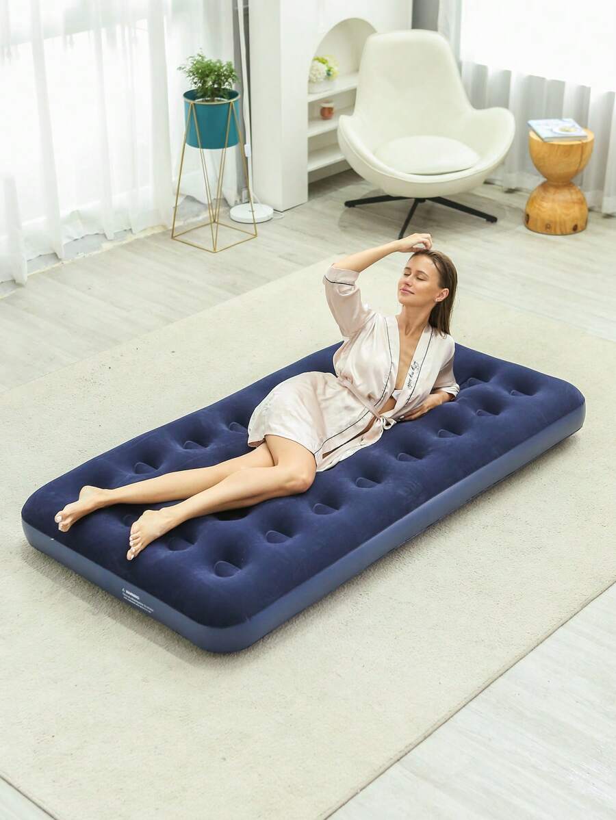 1pc Outdoor Inflatable Mattress, Household Leisure Double Portable Air Cushion, Camping Thick Foldable Ground Mat