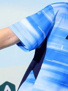 ASK JUNIOR 青少年男孩运动服，轻质速干撞色 T 恤和宽松短裤两件套，适合大孩子夏季