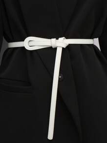 1 条女士腰带结饰 PU 腰带时尚百搭外套连衣裙毛衣套装大衣腰带夏季、学校秋季、秋季、万圣节 - 白色 - 查看 12