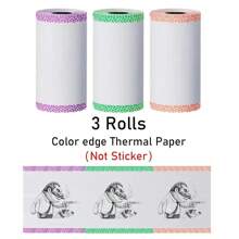 Mini Printer Sticker Thermal Printer With Rolls Thermal Printing Paper, Blue-Tooth Portable Phone Printer,Study Printer For Pictures, Photos, Journals, DIY, Compatible With Phone & Tablet