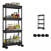 4 Tier Storage Cart - Black - View 2