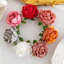 5/10pcs Artificial Grilled Rose Head For Spring Autumn Wedding Vase For Home Dining Room Bedroom Decorations, Festival Birthday Party Accessories, Outdoor Garden Decorations Gifts Graduation