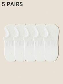5/12 pares de calcetines multicolor para mujer, de unicolor, con cintura elástica, antideslizantes, de tejido de punto transpirable, estilo náutico de moda y universitario, calcetines invisibles, versátiles para primavera/verano, hogar, viajes, deporte, regalo para fiestas (sin tarjeta de papel)
