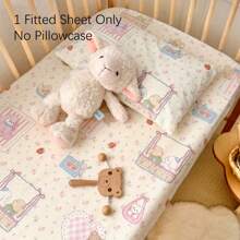 1pc Infant/Toddler Cartoon All Cotton Printed Fitted Crib Sheet, Cute, Comfortable & Fun Child Fitted Sheet, 4-Sides Elastic, Suitable For Baby Boys And Girls (No Pillow Case And Filler) - Multicolor - View 9