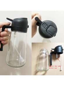16oz Oil Spray Pot, Automatic Opening And Closing Oil Bottle, Oil Sprayer, Kitchen Oil Sprayer, Glass Oil Sprayer Mister, Gravity Oil Bottle, Leak-Proof Olive Oil Storage Bottle, Vinegar Dispenser, For Cooking, Baking, Salad, Grilling, Kitchen Gadget