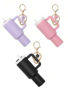 Juego de 1/2/3/5/8 piezas de llavero con mini vaso, lindos encantos con vaso para mujer para bolso, mochila, botella de agua mini - Estilo callejero, multicolor, accesorios del llavero, encantos para bolsos, vasos, 5/3/2/1 llaveros, accesorios para bolsos, encantos para bolsos de mano, caja de almacenamiento de lápiz labial, accesorios para bolsos, llavero de mini vaso, llavero de mini vaso para llavero o bálsamo labial, llavero lindo de vaso