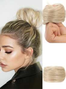 Tóc giả tổng hợp 3 inch búi với dây chun đàn hồi quấn quanh phần sau tóc để kéo dài vòng tóc giả và tạo kiểu cho tóc đen và vàng của phụ nữ, dây buộc tóc đuôi ngựa, dây thun buộc tóc, dây chun buộc tóc, dây buộc tóc - Nhiều màu - Xem 15