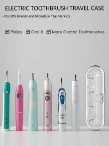 Toothbrush Travel Case For OralB & Phillips Sonicare Electric Toothbrush, Portable Toothbrush Protective Clean Box Storage Toothbrush Holder Accessories Fit For Most Electric Toothbrushes - Multicolor - View 3