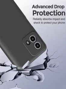 Soft TPU Back Cover Shock-Absorbing Silicone Bumper Anti-Fingerprint Full Body Protective Case, Compatible With OPPO (Black), Waterproof, Anti-Drop, Anti-Scratch - Black - View 2