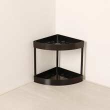 Estante De Esquina Organizador De Ducha Esquinero, Soporte De Suelo, Estante De Almacenamiento Para Baño, cocina o sala de estar - Negro - Ver 2