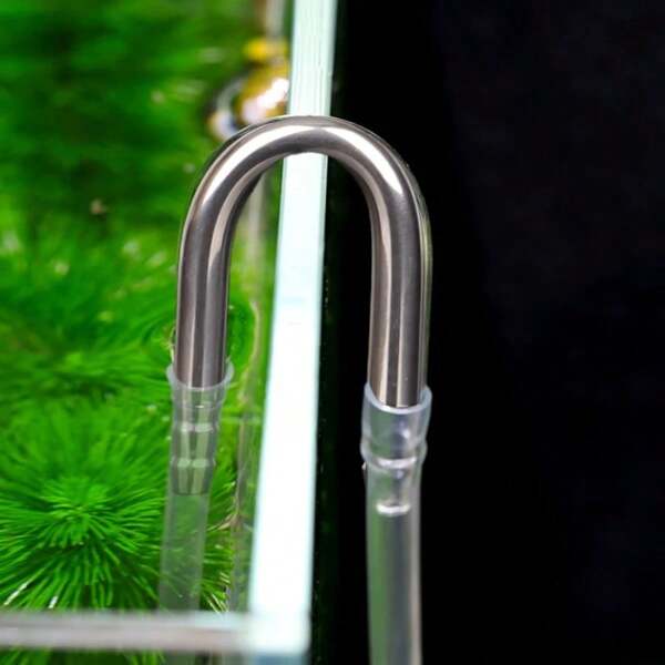 Aquarium U Shaped Air Pipe Connector Fish Tank Co2 Oxygen Tube Check Valve Stainless Steel Tube For Air Pump Accessories