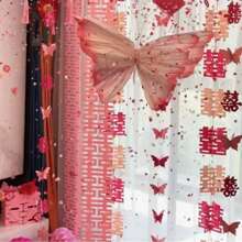 10 piezas Guirnalda de mariposas 3D - Tonos de rosas, decoraciones colgantes de mariposas, decoraciones de ducha de boda con mariposas, flores de papel colgantes para cortinas, adecuado para decoración de cumpleaños, decoración de fiestas de primavera, dormitorio, sala de estar, decoración de pared del hogar, suministros para festivales, adorno