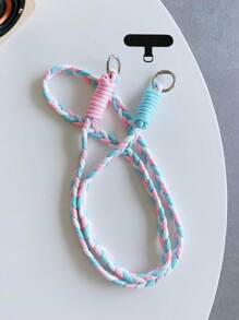 1 Stück bunte Handyhalter - lange Handyhalter-Anhänger, süßes Design, angenehmer Tragekomfort, Zufällige Farbe Metallkarabiner, ein Geschenk für Mutter, Familie, Freunde, Geburtstag, Urlaubshandy-Charm, Handykette