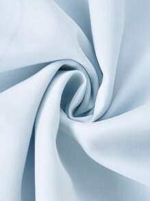 Summer Puff Sleeve Square Neck Casual Short Sleeve Blouse - Blue - View 7