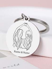 1pc Personalized Bff Keychain Customized Friend Name Key Chain Gift For Girls Women Best Friends Christmas Anniversary Gifts Keyring - Multicolor - View 3