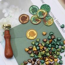100pcs Light-Colored Heart-Shaped Sealing Wax Beads, Sealing Wax Beads For DIY Decoration Of Envelopes, Wedding Invitations, Cards, Postcards, Gift Packaging, Crafts, Scrapbooking - Multicolor - View 3