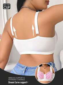 Plus Size Women Front Closure Lace Wireless Bra - Multicolor - View 4
