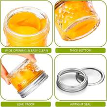 16 PACK Mini Mason Jars Glass Canning Jars, 4 OZ Jelly Jars With Regular Lids, Ideal For Honey, Jam, Wedding Favors, Shower Candle, Baby Food, Small Spice Jars - 無色 - 查看 6