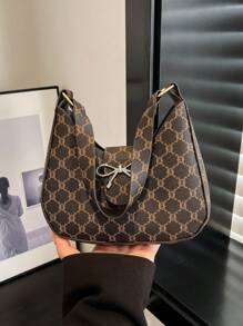 2025春季新款时尚休闲百搭单肩斜挎包，别致轻盈奢华小众设计女士腋下包 - 棕色 - 查看 6