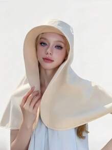 1 Pc Unisex Outdoor Breathable Sun Hat, 50+ UPF Protection, Style Wide Brim Neck Cover Hat For Fishing, Hiking, Camping, Suitable For Beach, Gardening, Ponytail Holes