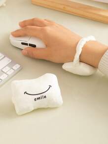 Mini oreiller de support de poignet avec expression mignonne. Réduit la fatigue, protection anti-usure du poignet, tapis de souris pour fournitures de bureau. Confortable.