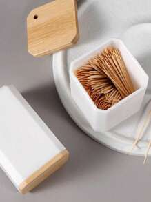 1 件创意牙签筒，家居装饰，客厅，酒店，KTV，咖啡厅桌，便携式牙签盒，牙签容器，厨房，餐厅