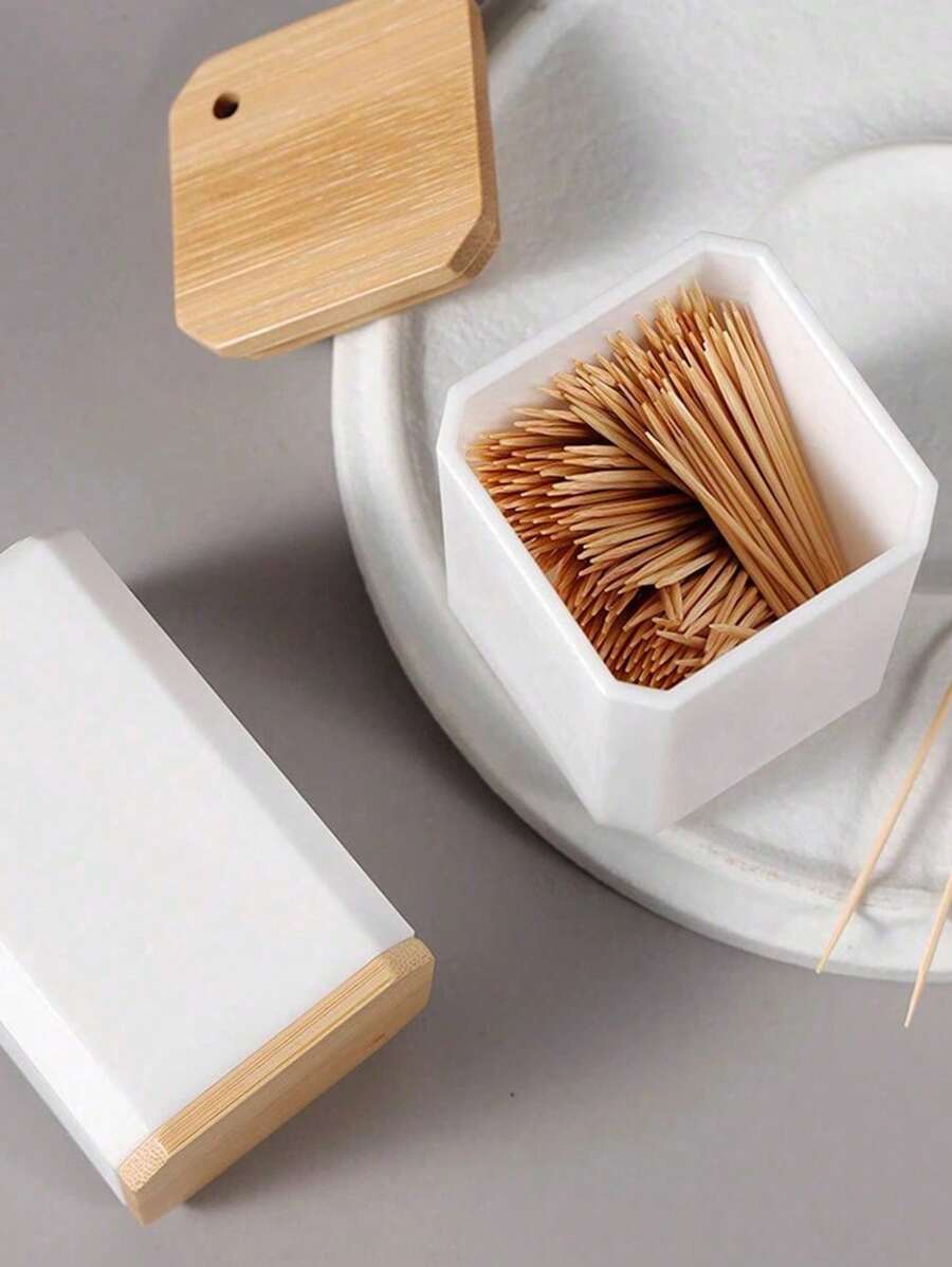 1 件创意牙签筒，家居装饰，客厅，酒店，KTV，咖啡厅桌，便携式牙签盒，牙签容器，厨房，餐厅