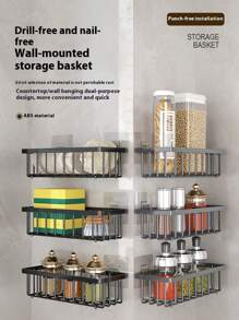 1pc Multifunctional Kitchen Sink Organizer - Dish Cloth & Sponge Holder With Drainage, Adhesive No-Drill Wall Mount Storage Basket For Kitchen And Bathroom Accessories,Kitchen Storage,Kitchen Organizer,Kitchen Organiser,Storage Items,Kitchen,Storage,Organizer,Organiser,Organization,Organizers,Drawer Organizer,Travel,Kitchen Items,Kitchen Utensils,Kitchen Tools,Kitchen Things., Home Decoration, Christmas Gifts, Home Gifts, Room Decoration