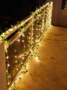 LED Simulated Climbing Plant Green Vine String Lights, Outdoor Courtyard Decoration Magic Device, Suitable For Wedding Decoration, Bedroom Decoration, Various Holiday Party Decoration, Confession, Dinner Gifts Birthday Graduation