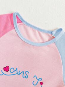 Chatreadl 女童 1 件套可爱休闲彩虹飞马短袖睡裙印花图案夏季 - 淺粉色 - 查看 3