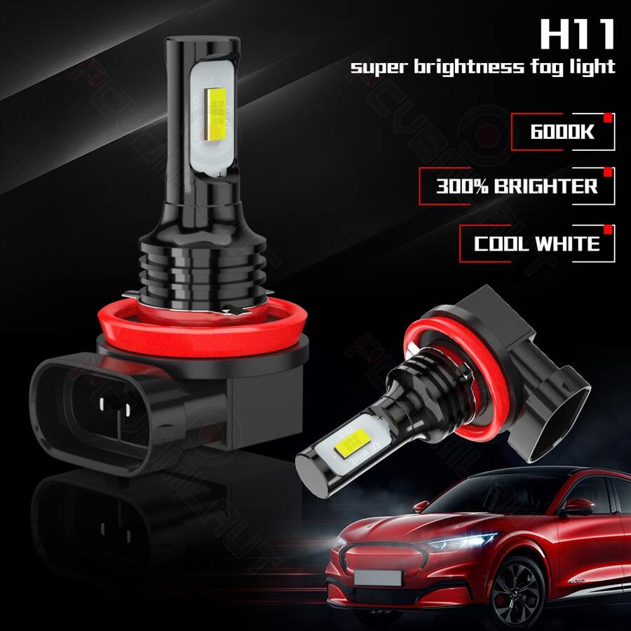 2-Pack H11 LED Headlight Bulbs 6000K White Light  33000LM 150W High Bright LED Bulbs, High/Low Beam 500% Brightness - H11 White Light - View 1