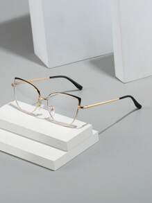 1 chiếc kính mát nữ gọng kim loại mắt mèo nhiều màu phong cách retro tối giản họa tiết chấm bi cá nhân thường ngày - Nhiều màu - Xem 3