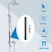 Black Shower Extend Pipe 30cm Length Mixer Brass Pipes Bath - Black - View 9