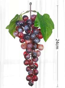 1 pièce Raisin artificiel avec sensation de raisin givré. Grappe de raisin en plastique factice. Accessoire de prise de vue. Décoration murale en rotin. Grappe de raisin. Saint Valentin, cadeau