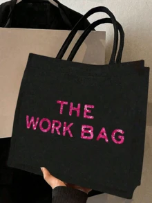 THE WOEK BAG 图案手提包和化妆包套装，女士时尚手提包带拉链粗麻布袋 - 购物完美选择，轻质粗麻布购物袋，女性伴娘的个性化婚礼礼品袋，女士旅行圣诞节、感恩节、万圣节、复活节、新年，女士最佳圣诞礼物圣诞包，创意圣诞礼物创意