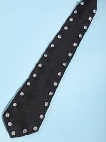 1 件女士时尚休闲心形图案简约风格原创 DIY 人造珍珠心形预系领带，适合搭配西装、衬衫，适合外出、办公室、宴会、派对 - 黑色 - 查看 8