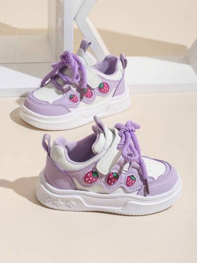 女童2025春秋新款卡通娃娃草莓印花休闲装软底百搭韩版适合大童