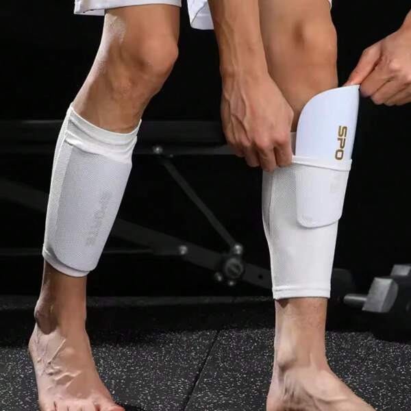 Set de protège-tibias et jambières de soccer pro (2 pièces) - Support élastique double couche pour les matchs et l'entraînement de football - Design respirant et léger