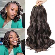 1 Pack French Curl Braiding Hair 12 Inch Pre Stretched Bouncy Curly Hair Easy Braid Crochet Hair Wavy Texture Synthetic Hair Extensions For 50g/Pack