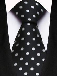 1pc Polka Dot Casual Polyester Clip-On Necktie, Versatile For Dress-Up & Everyday Wear, Unisex Men Necktie - Multicolor - View 2