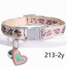 Studded Pet Collar With Bow Tie And Bell, Adjustable Buckle Dog Cat Collar, 22-32cm/8.66-12.6 Inch