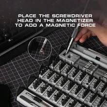 精密螺丝刀套装 128 合 1 SHARDEN 小型螺丝刀套装磁性维修工具套件适用于笔记本电脑、Iphone、手机、PC、MacBook、平板电脑、电脑、电子产品、眼镜、手表 - 灰色 - 查看 6