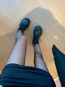 1pc Women's Sexy Rhinestone Net Stockings, European And American Style Fishnet Tights With Diamante Decor