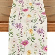 Eucalyptus & Daisy Floral Spring Tablecloth, Seasonal Summer Kitchen Dining Table Decor For Household Party