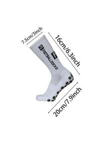 4pcs/Set Silicone Dot Anti-Slip Football/Sports Mid-Calf Socks, Outdoor Activities Suitable For Soccer, Running, Cycling, Hiking