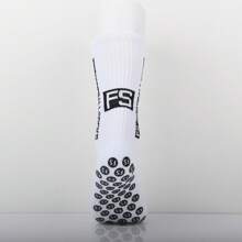 4pcs/Set Silicone Dot Anti-Slip Football/Sports Mid-Calf Socks, Outdoor Activities Suitable For Soccer, Running, Cycling, Hiking